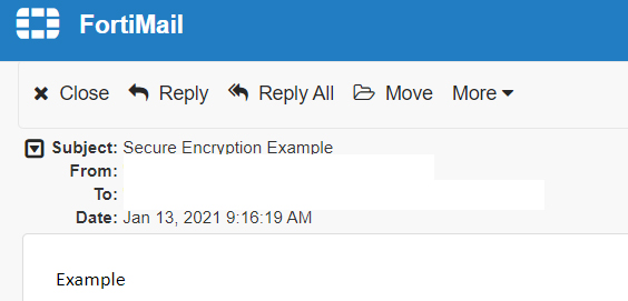 Captura de pantalla que muestra cómo responder al mensaje seguro